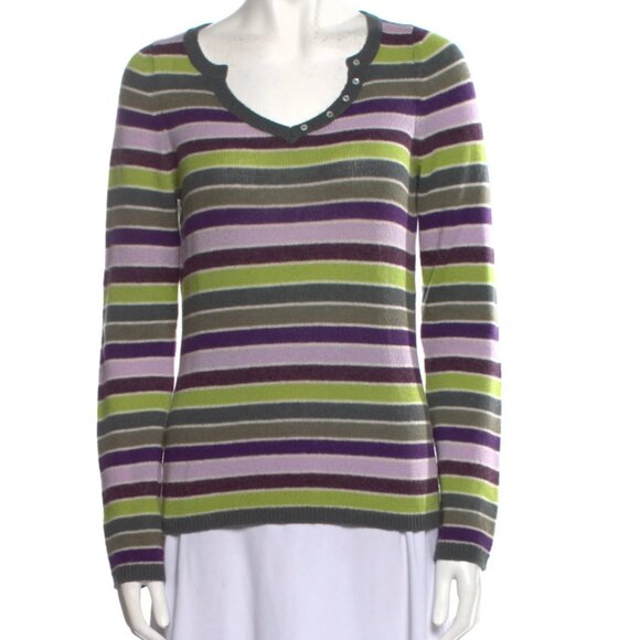 Loro Piana 100% Cashmere Striped Sweater Small
